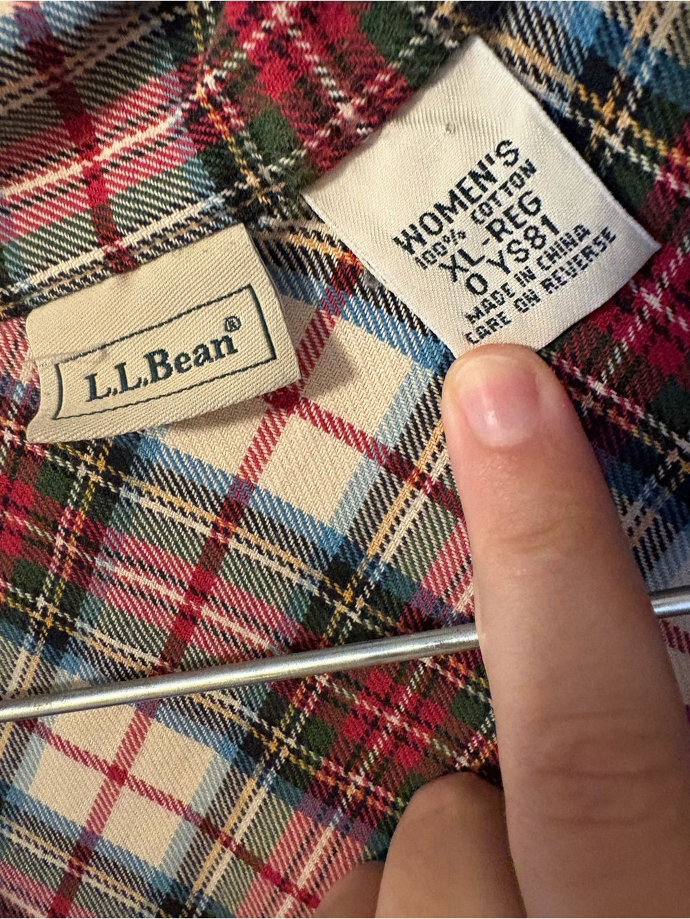 Vintage Plaid Long Sleeve Women's Nightgown Dress - Picture 3 of 5